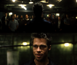 movieoftheday:  Tyler: Welcome to Fight Club. The first rule of Fight Club is you do not talk about Fight Club. The second rule of Fight Club is YOU DO NOT TALK ABOUT FIGHT CLUB! Third rule of Fight Club: Someone yells stop, goes limp, taps out, the fight