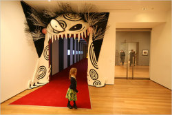 thatryguy:  mrpinky:  jockohomo: The entrance to “Tim Burton,” the Museum of Modern Art’s expansive retrospective of the filmmaker’s noncinematic art. (New York Times)  yay for tim burton! 