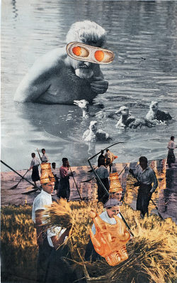 untitled (Konrad Lorenz) collage by Jess, 1955