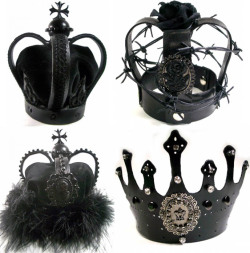 flxfelicis:   kobako:   acide-boys-make-bombs:   mysterieux:   gothic lolita crowns       I want them allllllll, Halloween, maybe?   FELIIIIIX, THESE ARE THE CROWNS I IMAGINED ADAM WEARING WHEN I SAID HE SHOULD RULE HELL WITH A CROWN JAUNTILY PLACED UPON
