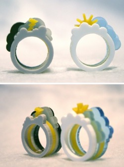 thedailywhat:   Mood Ring of the Day: Oh, Happy Day / Oh, Crappy Day Ring Set from Etsy seller Weaselfactory. Size medium (UK: O / US: 7). Color combo can be customized. [trendygirl.]   WANT.