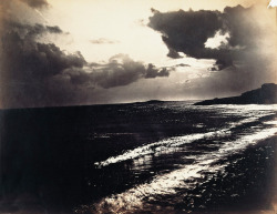 Large Wave, Mediterranean Sea  Albumen print from two glass plate collodion negatives. By Gustave Le Gray, 1857