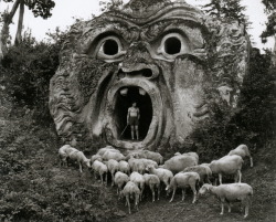 Grotesque Figure, Park of Palazzo Orsini, Bomarzo, Italy photo by Herbert List, 1952