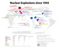 A map of nuclear explosions the earth has already suffered from. Produced by zero hedge.