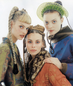 Linda Evangelista, Niki Taylor, and Shalom Harlow by Steven Meisel for Vogue US