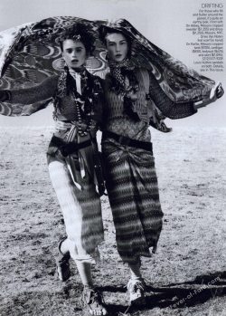 Karlie Kloss &amp; Abbey Lee Kershaw by Arthur Elgort for Vogue