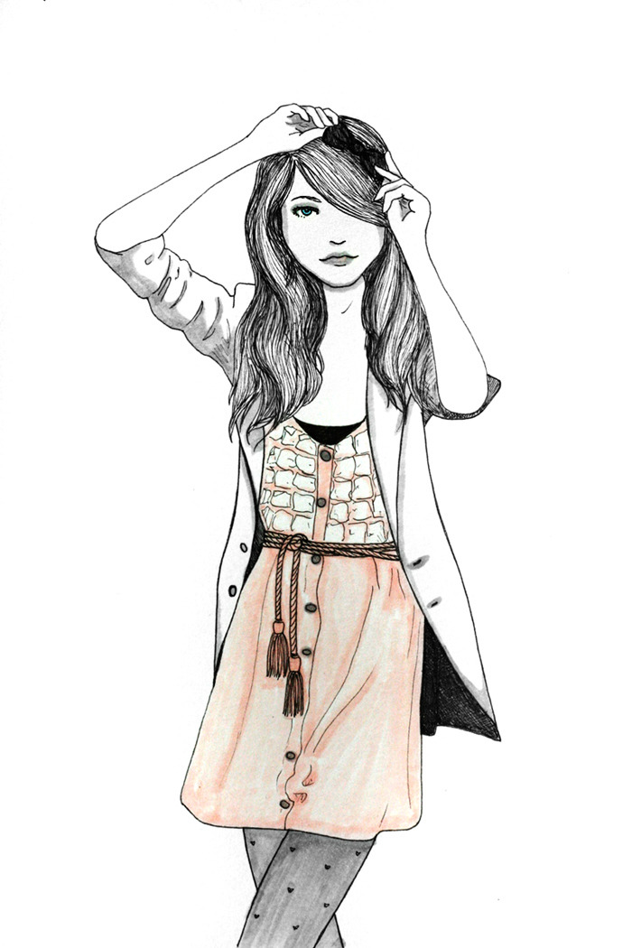 Cute girl drawings fashion