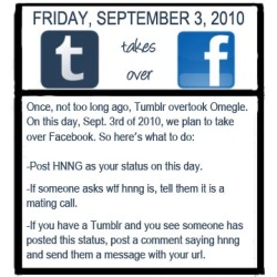 Don&rsquo;t forget !!! It&rsquo;s Tumblr takes over Facebook Tomorow!