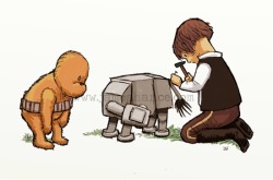 secondstar05:  laughingsquid:  Wookiee The Chew: Winnie The Pooh Retold With Star Wars Characters   omg  Oh my fuck I love At-Ats.