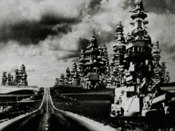 Gunnery Pagodas collage by 木村恒久 from Tsunehisa Kimura&rsquo;s Visual Scandals by Photomontage, 1979more info &amp; imgs: bldgblog