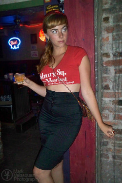 Kacie took me out to The EL Bar dressed like this on one of my last nights in South Philly this past August. After visiting a few other establishments, we drunkenly crashed at her friend&rsquo;s place that night. Even though we went back to her place