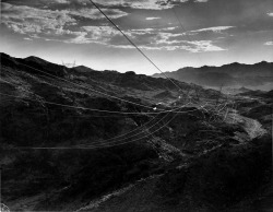 Power lines from Hoover Dam spanning the Black Mountains photo by Andreas Feininger, 1948