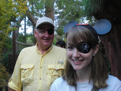 thedailywhat:  Daddy-Daughter Day of the Day: Redditor AWBDancer says: “My dad had to wear a patch for a while- to keep people from staring at Disneyland, I decided we should be twins.” Aw. [reddit.]  :&rsquo;D