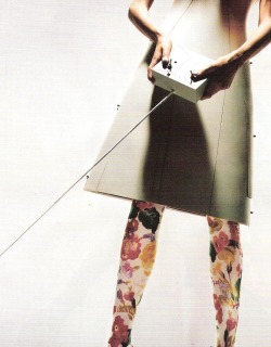 Hussein Chalayan dress and Kenzo tights by Nick Knight for Vogue UK 