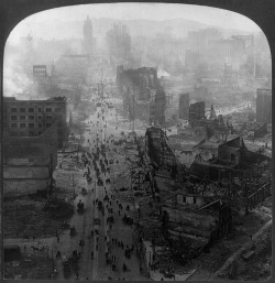 The San Francisco earthquake of 1906 view of Market street, unidentified photographer