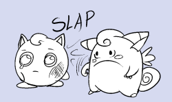 rabbithugs:  shinaka:  …;_;  look at Clefairy’s face. it can’t believe what it just did. it can’t handle slapping someone. it is just not a thug. now Jigglypuff might have shed a tear but look at that face. that ol’ pink balloon thing is TOUGH.