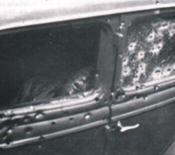 tamburina:  Bonnie and Clyde’s car after they were shot. 