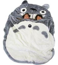 kryptongirl:  plaidhappiness:  patriciareee:  Totoro Sleeping Bags.  WANT  I would never leave home if I had this…  Slumber party at my house you guys!  I WANT THIS!!!