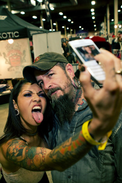 adrenalynn:  one of my sexy faces from @Exxxotica New Jersey this weekend  tmronin:  @adrenalynntoao and @pctattoo throwin’ some blue steel at @exxxotica  