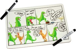 thedailywhat:  Dry Erase Whiteboard of the Day: Dinosaur Comics Dry Erase Whiteboard from TopatoCo. Everyone’s favorite constrained webcomic comes home for the holidays! Presently sold out (natch), but more should be coming in soon. Follow TopatoCo