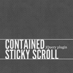 Contained Sticky Scroll jQuery Plugin  It basically allows you to create an element that will “stick” to the top of the window as the user scrolls, but which will not move outside of its parent element. 