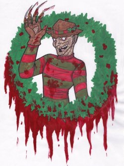 coffinsex:  fuckyeahrobertenglund:   Tis the Season for Freddy by ~MorianBloodmoon   Can I actually have a wreath like this?  Happy Horrordays