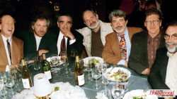  From The Archives: Ron Howard, Steven Spielberg, Martin Scorsese, Brian De Palma, George Lucas, Robert Zemeckis and Francis Ford Coppola, celebrating Lucas’s 50th birthday at Skywalker Ranch, May 14, 1994. From The Hollywood Reporter:  It was a daylong