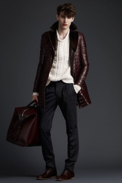 Burberry Prorsum Pre-Fall 2011 OBSESSED with that nylon quilted shearling coatIN LOVE with the bag 