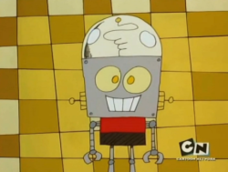 cartoonnetwork-:  Does anyone remember Robot Jones?     Yeah, the fuckheads at cartoon network canceled him and Sheep In The Big City and Mike, Lu and Og to make room for dumb horseshit like Dude, what would happen? and a TV show with Andrew W.K.