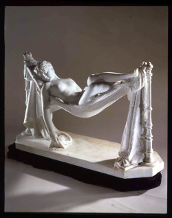 firsttimeuser:  Antonio Frilli Nude Reclining in a Hammock, c. 1883/1904 white marble 109.9 x 188 cm © Collection Lord Lloyd-Webber  
