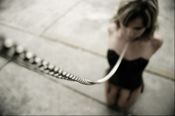 alexandhissubmissivepet:  Pet leashed and waiting on her knees. -Sir