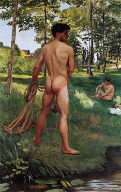 androphilia:  Fisherman With A Net By Jean Frédéric Bazille, 1868 