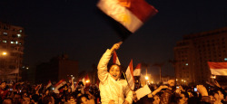 nickastig:  Democracy protests bring down Egypt’s Mubarak CAIRO – Fireworks burst over Tahrir Square and Egypt exploded with joy and tears of relief after pro-democracy protesters brought downPresident Hosni Mubarak with a momentous march on his