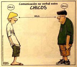 Comunicacion no verbal entre hombres.