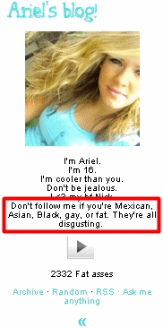 dare-f0r-distance:  countrygal22:    Reblog if you are mexican, asian, black, gay, fat, or actually human.     lmfao who are you