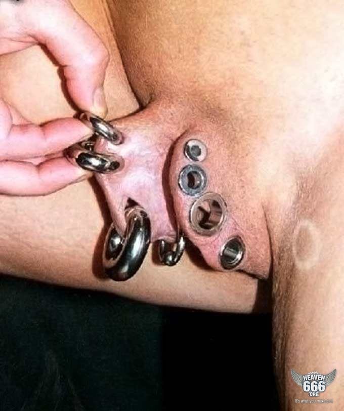 Black pierced pussy