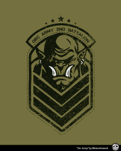 justinrampage:  Sean  Husbands offers you a place in the Orc Army! Make sure that you vote this rad design up at SplitReason to see it go to print! Related Rampages: Toasty BBQ Shack | Frosty  Ice Kream (More) Orc Army by Sean Husbands / Winter Artwork