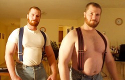 Another great pic with that beefy bear wearing suspenders.