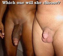 sissycuckold:  Actually the white cock probably isn’t really that small compared to average size, but then it features next to a real cock!!!  Get This Guide If You Are Struggling To Get The Wife To Cuckold You….  
