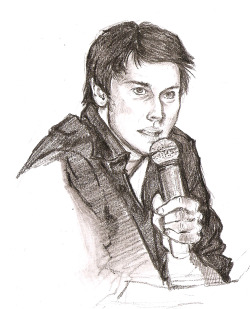 His face is all wrong, but&hellip;an attempt at Misha Collins. I promise to do better when I try it again next time. =A=