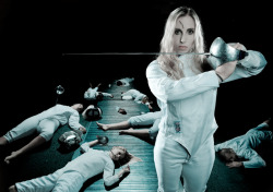 spandexandsportsbras:  This is American fencer, Mariel Zagunis. She was the first American to win a gold medal in fencing (female or male) in over a century, when she first won Gold in Athens in 2004. She repeated with Gold again in 2008.  hey guess who