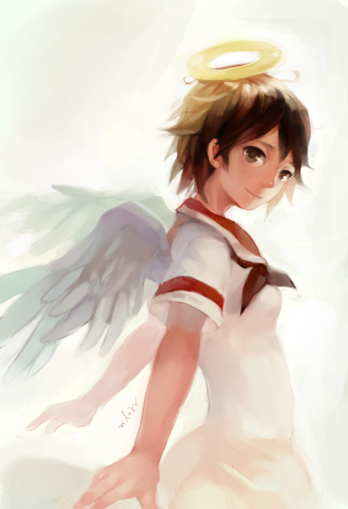 Angel wings with halo