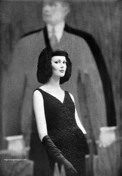 myvintagevogue:  Harper’s Bazaar - November 1960 Dress by Galanos - Photo by Saul Leiter  