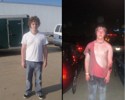 thedailywhat:  Before And After of the Day: Redditor JimJonTom says: “This is me before and after seeing the band GWAR. Never again.” GWAR: If you’re not scrubbing off the shame for days, you’re doing it wrong. [reddit.] 