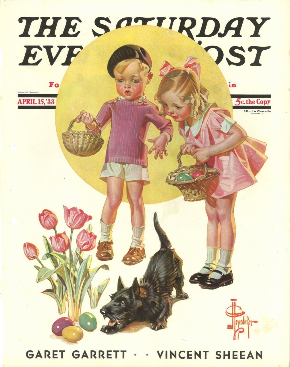 Easter card vintage ornaments