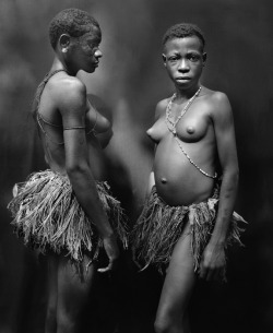 yagazieemezi:   Jeff Shea  Central African Republic, Bayanga, Two Pygmy Girls In Grass Skirts, 2000 