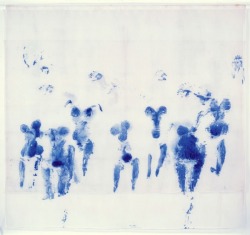  Mondo Cane Shroud, Yves Klein, 1961. the painting instruments were living human beings, in Klein’s trademark ultramarine, which he thought was the essence of space. 