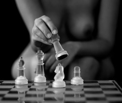 femmesadism:  Ladies playing chess is a bit of a turn on for me. I think it’s because I’m lazy in my metaphors for mind games - and because I’m so terrible at chess, and think it would be sexually charged to be taught… Maybe she’s naked to throw
