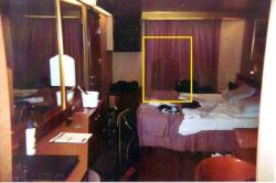 molothoo:  paranormaldaily:A woman on a Carnival Cruise ship heard someone sitting on her bed and walking around. She took a picture and this is what came up! (Via: Unknown)  Cancel my trip  That’s the ghost of her bank account because carnival nickel