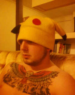 son-goku:  Chuuuu..  eeeeeeeeeeee &lt;3333 you are adorable in my pikachu hat. 